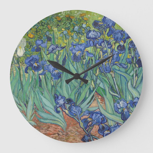 Reloj Redondo Grande Vincent Van Gogh - Irises (Anverso)