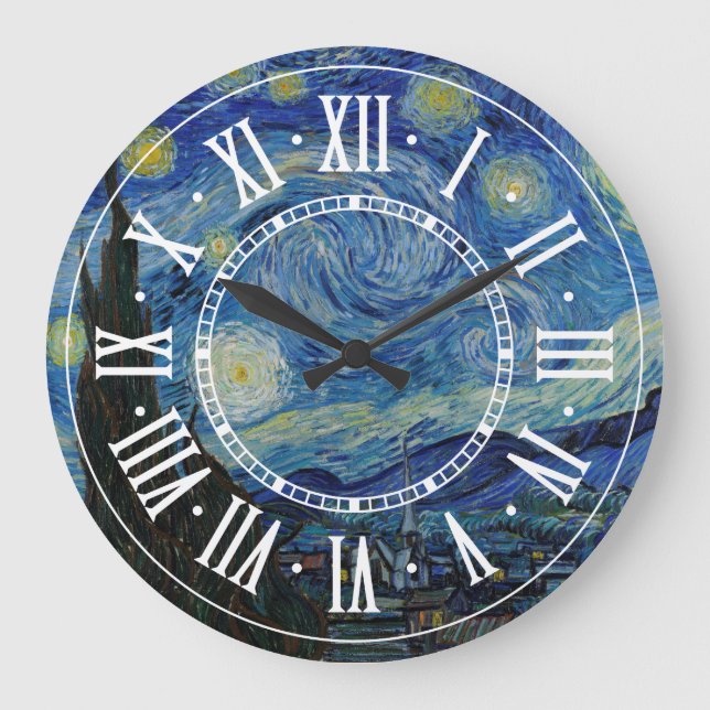 Reloj Redondo Grande Vincent van Gogh - La noche estrellada | Obra maes (Anverso)