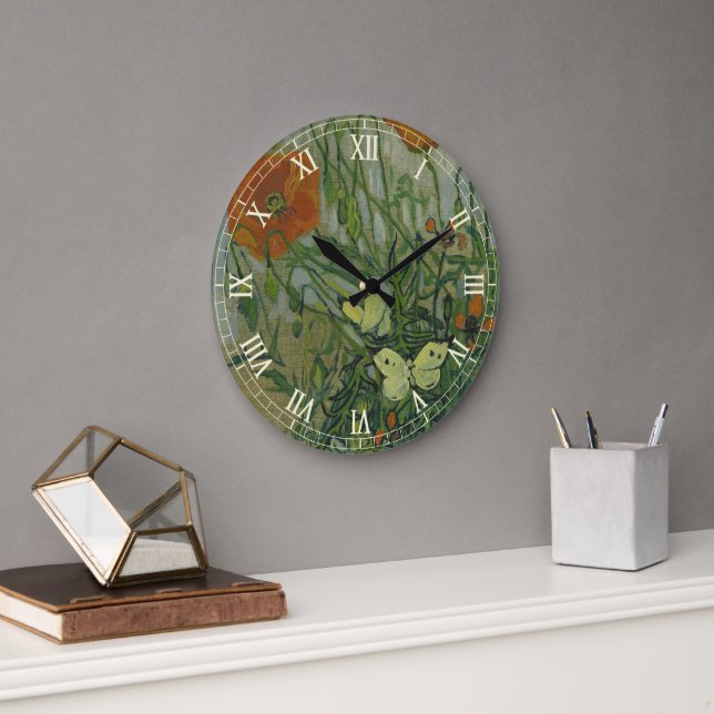 Reloj Redondo Grande Vincent van Gogh - Mariposas y Papas (Oficina)