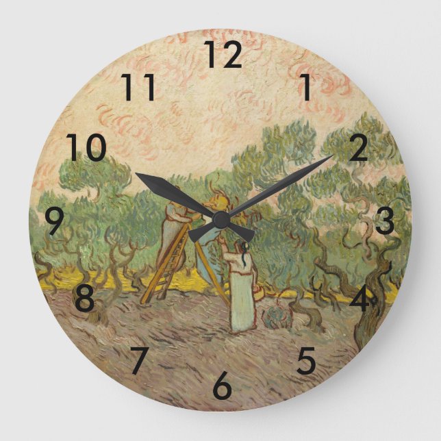 Reloj Redondo Grande Vincent van Gogh - Mujeres recolectando aceitunas (Anverso)