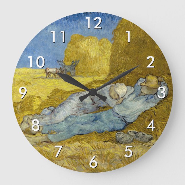 Reloj Redondo Grande Vincent Van Gogh - Noon, Descanse del trabajo / Si (Anverso)