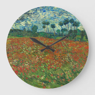 Reloj Redondo Grande Vincent Van Gogh Poppy Field Floral Vintage Art