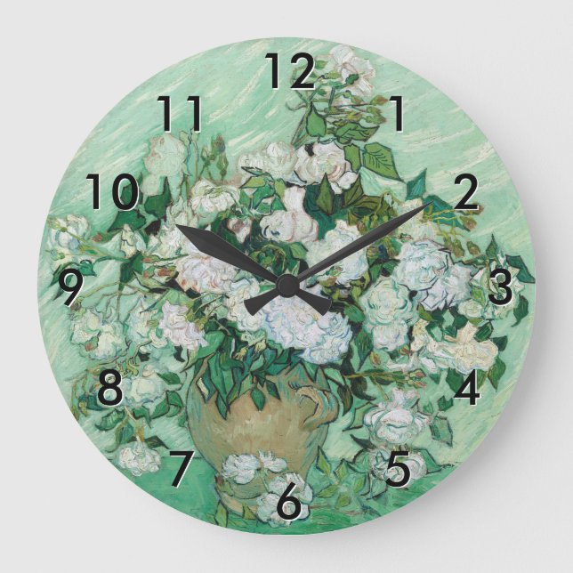 Reloj Redondo Grande Vincent van Gogh - Rosas (Anverso)