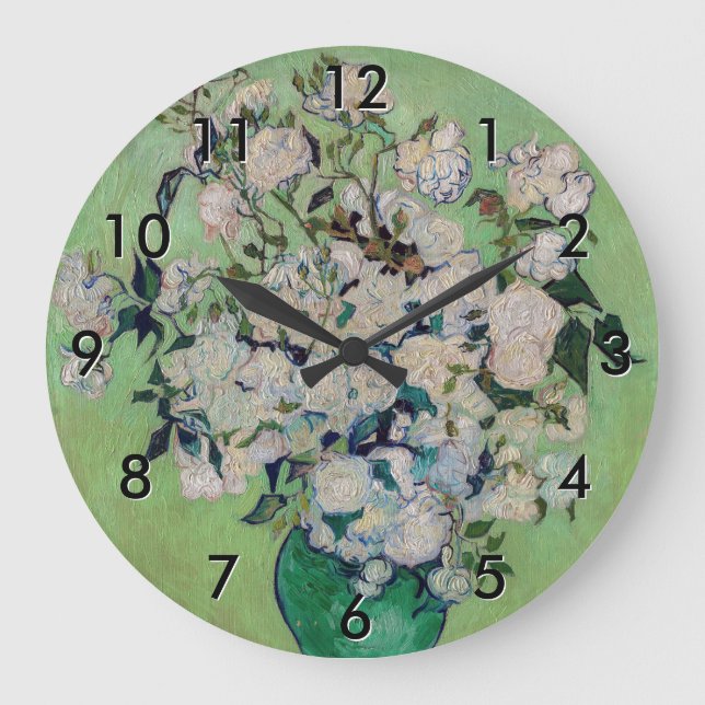 Reloj Redondo Grande Vincent van Gogh - Rosas (Anverso)