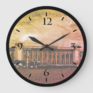 Reloj Redondo Grande Viñeta China Pekin Museo Nacional de China L