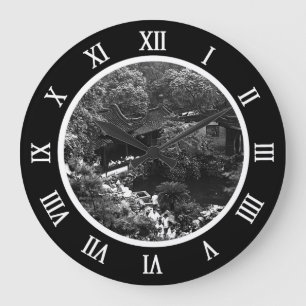 Reloj Redondo Grande Viñeta China Shanghai Yuyuan Turistas de jardín Ca