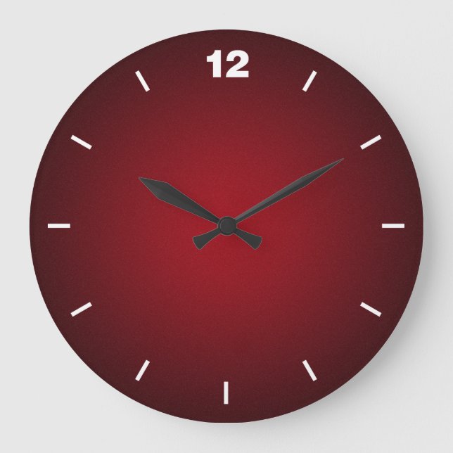 Reloj Redondo Grande Viñeta gris rojo-negro (Anverso)