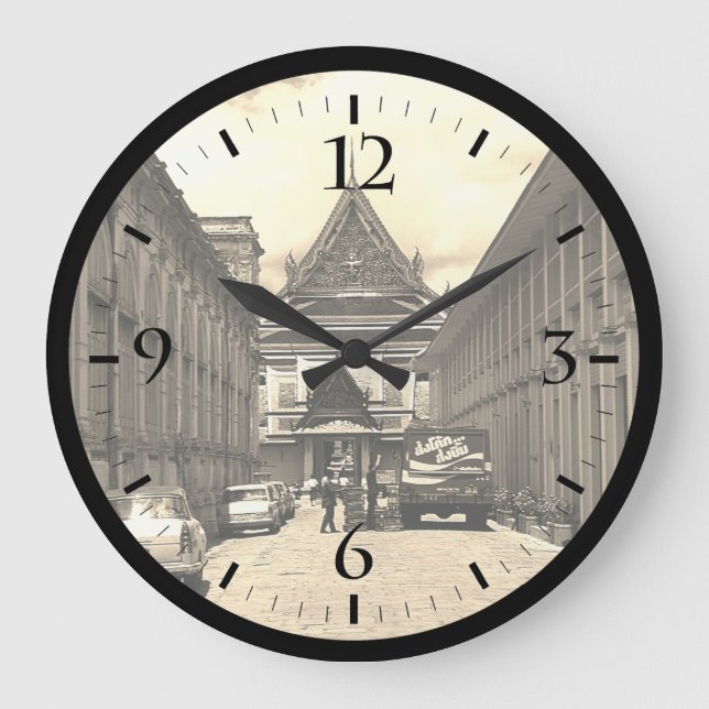 Reloj Redondo Grande Viñeta Tailandia Palacio Real Bangkok Postcard Dra (Anverso)