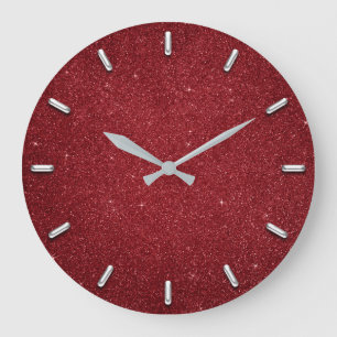 Reloj Redondo Grande Vino metálico de los gris plateados de rubíes