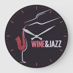 Reloj Redondo Grande Vino y jazz