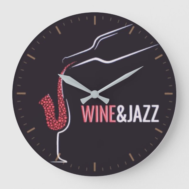 Reloj Redondo Grande Vino y jazz (Anverso)