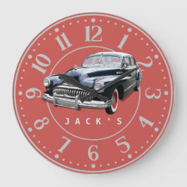 Reloj Redondo Grande Vintage 1940s Black Buick Custom