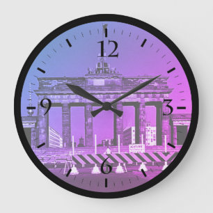 Reloj Redondo Grande Vintage Alemania Berlín Brandenburg Gate Large Clo