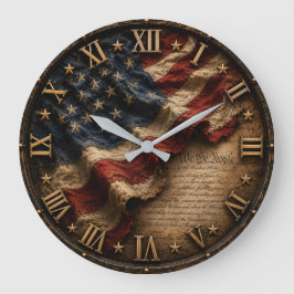 Reloj Redondo Grande Vintage American Flag