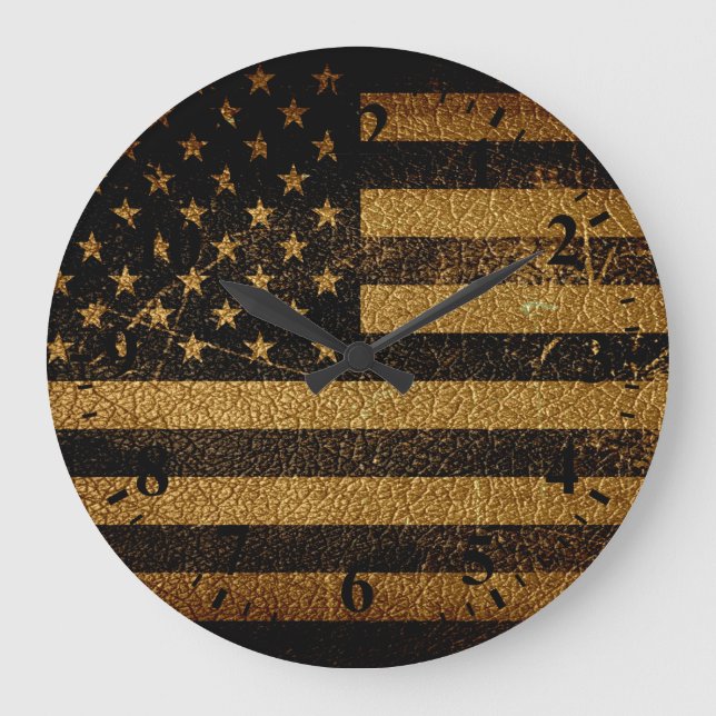 Reloj Redondo Grande Vintage American Flag #3 (Anverso)