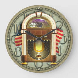 Reloj Redondo Grande Vintage American Jukebox Wall Clock
