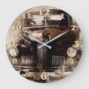 Reloj Redondo Grande Vintage Automobile