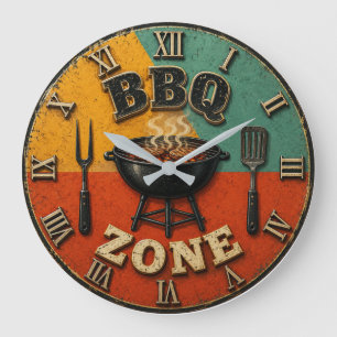 Reloj Redondo Grande Vintage Barbecue Charcoal rill Master Gift