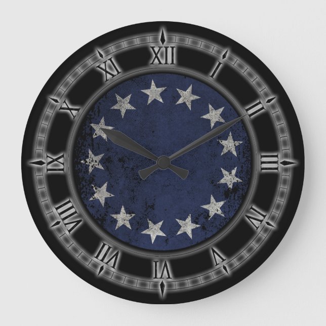 Reloj Redondo Grande Vintage Betsy Ross Bandera Americana (Anverso)