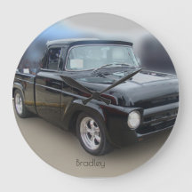 Vintage Black Pickup Large Clock