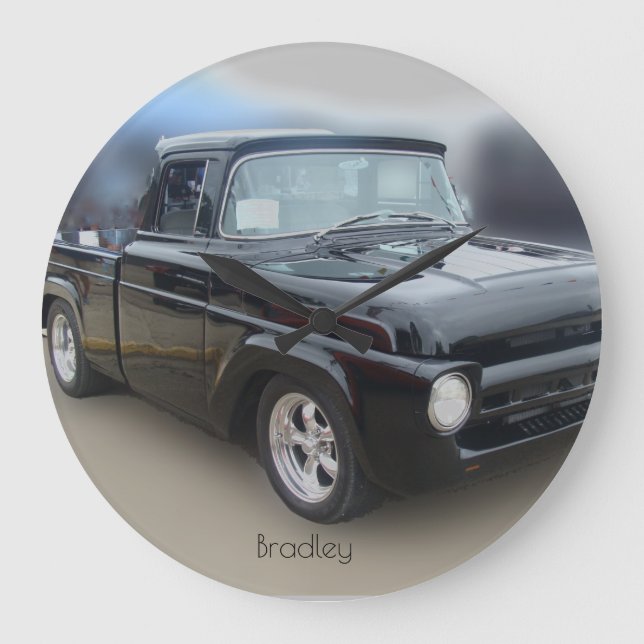 Reloj Redondo Grande Vintage Black Pickup Large Clock (Anverso)