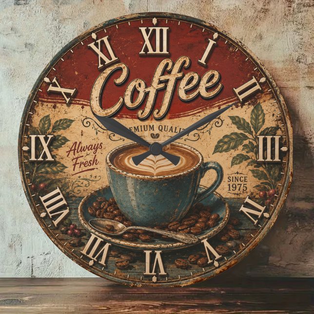 Reloj Redondo Grande Vintage Coffee  (Subido por el creador)