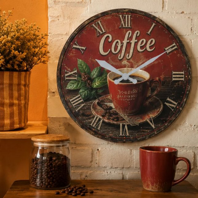 Reloj Redondo Grande Vintage Coffee (Subido por el creador)