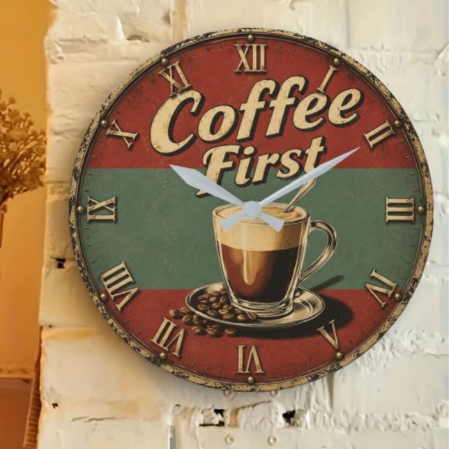 Reloj Redondo Grande Vintage Coffee Bar  (Subido por el creador)