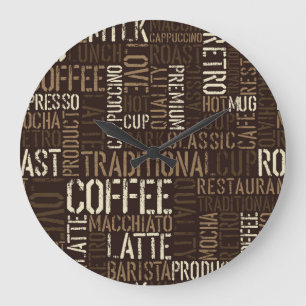 Reloj Redondo Grande Vintage Coffee Experience Seamless Pattern
