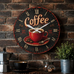 Reloj Redondo Grande Vintage Coffee Good Ideas Start Here Rustic