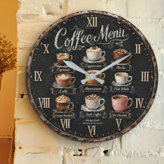 Reloj Redondo Grande Vintage Coffee Menu (Subido por el creador)