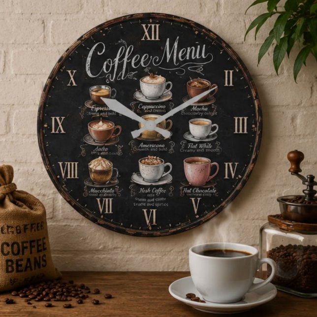 Reloj Redondo Grande Vintage Coffee Menu (Subido por el creador)