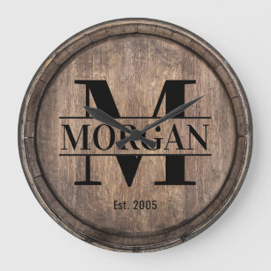 Reloj Redondo Grande Vintage del monograma de la reunión de familia de