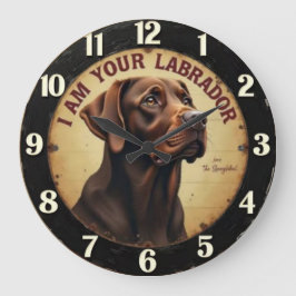 Reloj Redondo Grande Vintage Dog I Am Your Brown Labrador