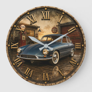Reloj Redondo Grande Vintage European Classic Car Retro Sedan