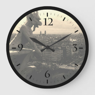 Reloj Redondo Grande Vintage Francia París Catedral de Notre Dame diabl