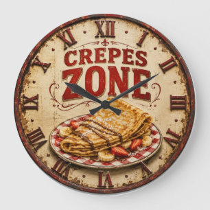 Reloj Redondo Grande Vintage French Crepes Kitchen