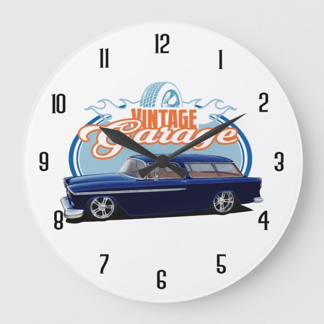 Reloj Redondo Grande Vintage Garage Nomad (Anverso)