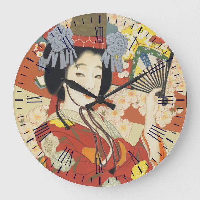 Reloj Redondo Grande Vintage Geisha (Anverso)