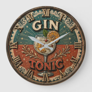 Reloj Redondo Grande Vintage Gin & Tonic Cocktail