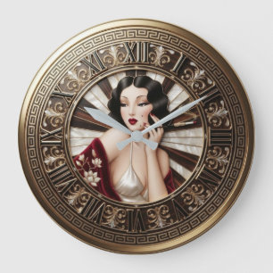 Reloj Redondo Grande Vintage Glamour Woman , Red Robe Cigarette Holder