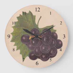 Reloj Redondo Grande Vintage Grapes Wall Clock