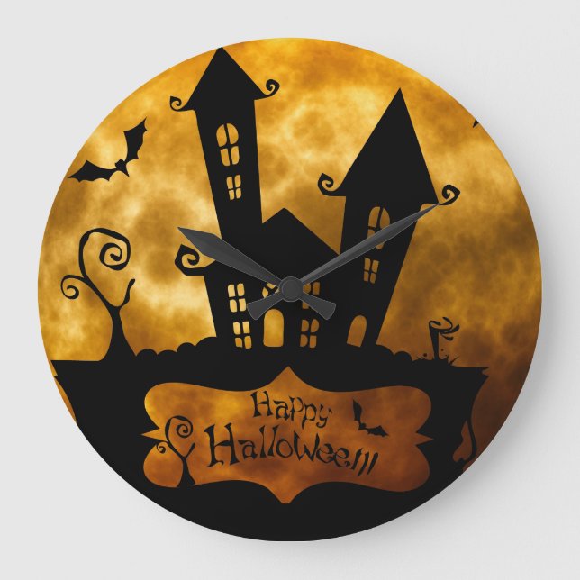Reloj Redondo Grande Vintage Halloween (Anverso)