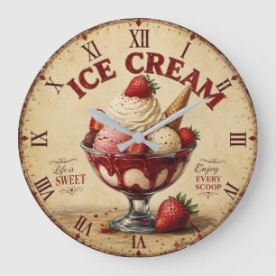 Reloj Redondo Grande Vintage Ice Cream