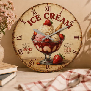 Reloj Redondo Grande Vintage Ice Cream