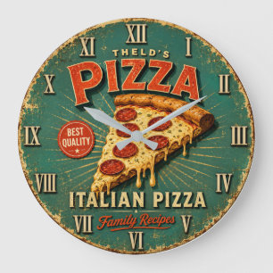 Reloj Redondo Grande Vintage Italian Pizza