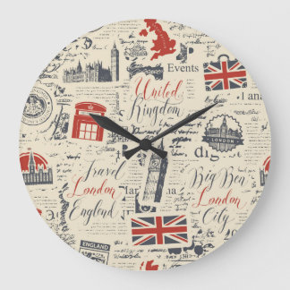 Reloj Redondo Grande Vintage London Wall Clock