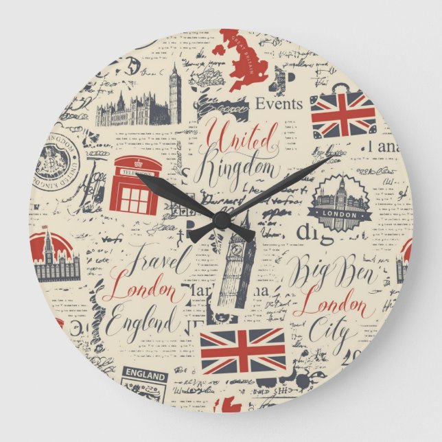 Reloj Redondo Grande Vintage London Wall Clock (Anverso)