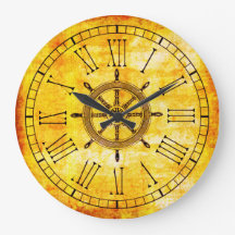Vintage Look Nautical Ships Wheel Número Romano