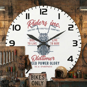 Reloj Redondo Grande Vintage Motorcycle Riders Inc